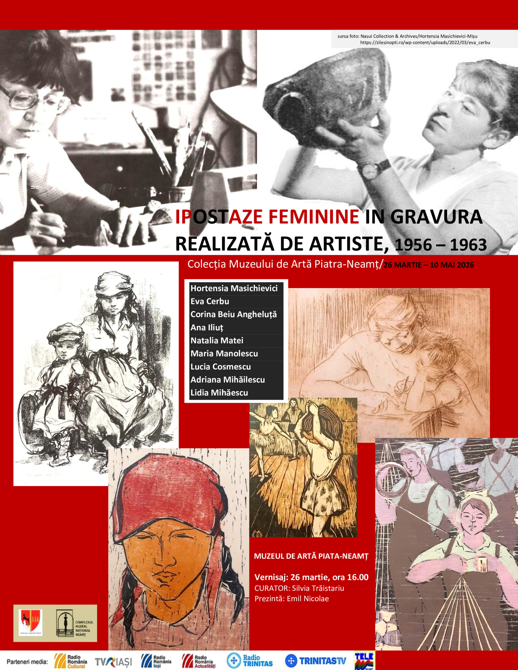 Muzeul de Artă Piatra-Neamț lansează expoziția de gravură dedicată artistelor feminine