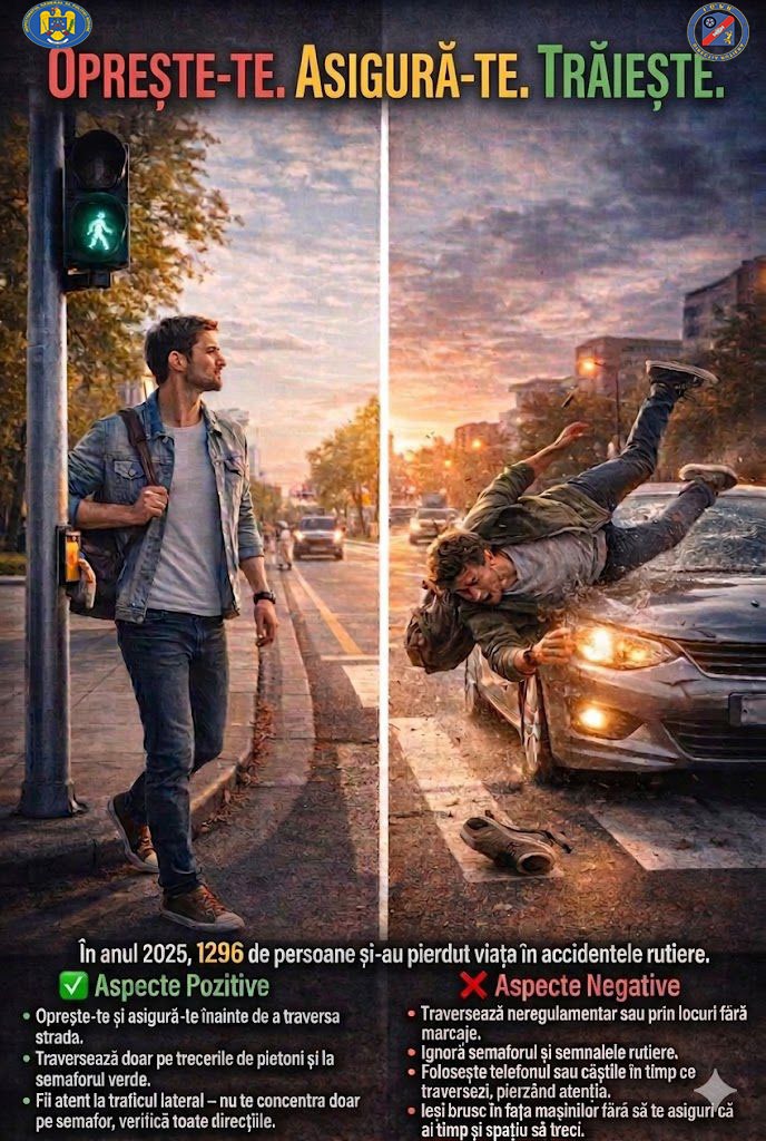 Săptămâna siguranței pietonilor începe în județul Neamț