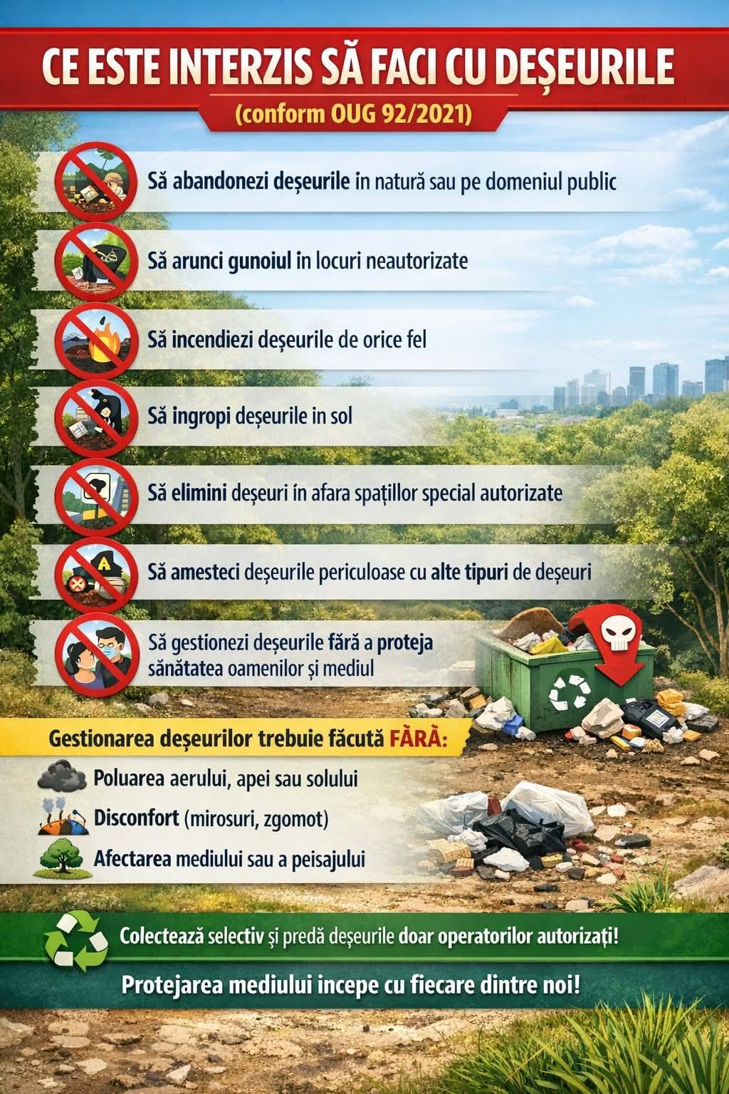 Operatorul de salubritate din Dâmbovița avertizează asupra gestionării deșeurilor