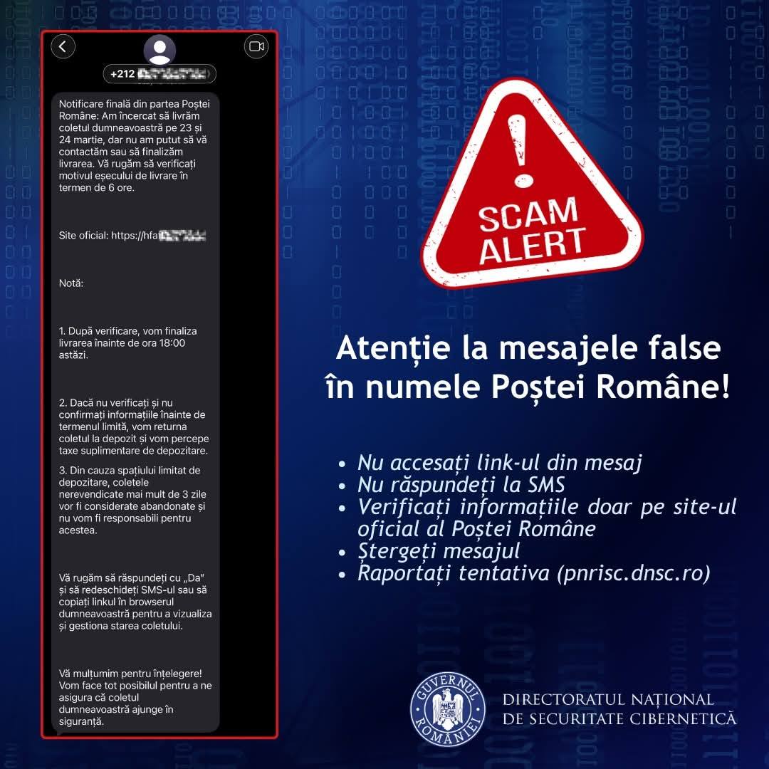 Românii sunt vizați de o nouă tentativă de phishing prin SMS