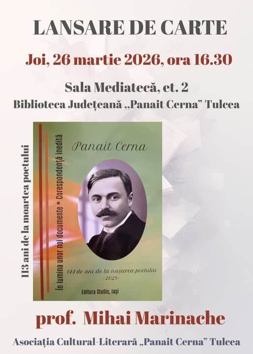 Se lansează un volum dedicat lui Panait Cerna la Biblioteca din Tulcea