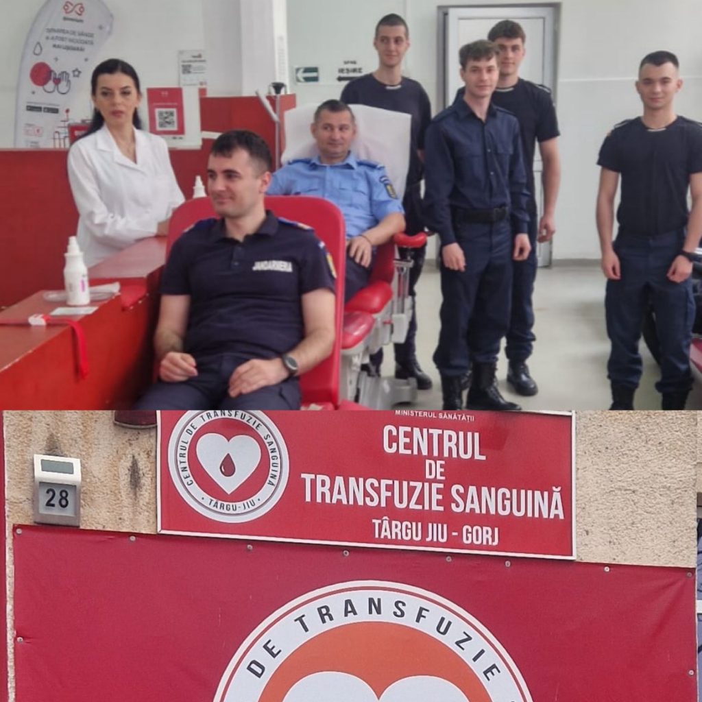 Jandarmii gorjeni contribuie la salvarea de vieți prin donarea de sânge