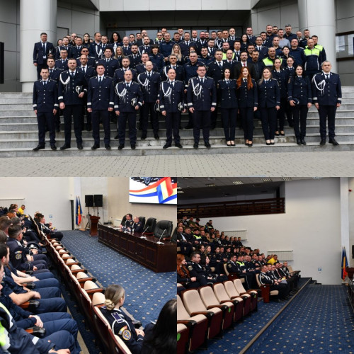 Polițiștii gorjeni onorați cu avansări de ziua lor