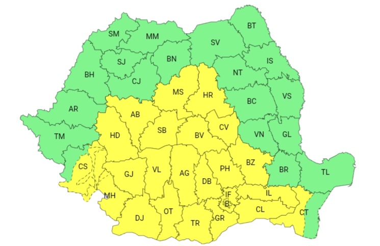 Vineri instabil pentru gorjeni: Vânt puternic și precipitații însemnate