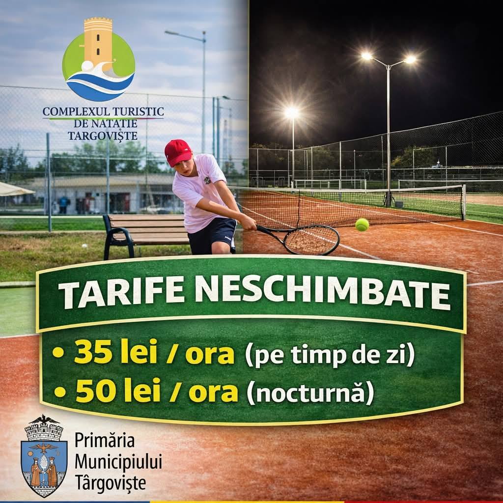 Complexul Turistic de Natație Târgoviște invită la tenis în aer liber