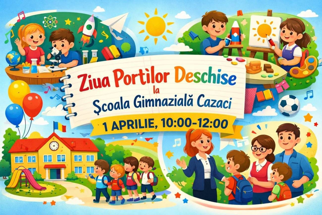 Invitație la Ziua Porților Deschise la Școala Gimnazială Cazaci