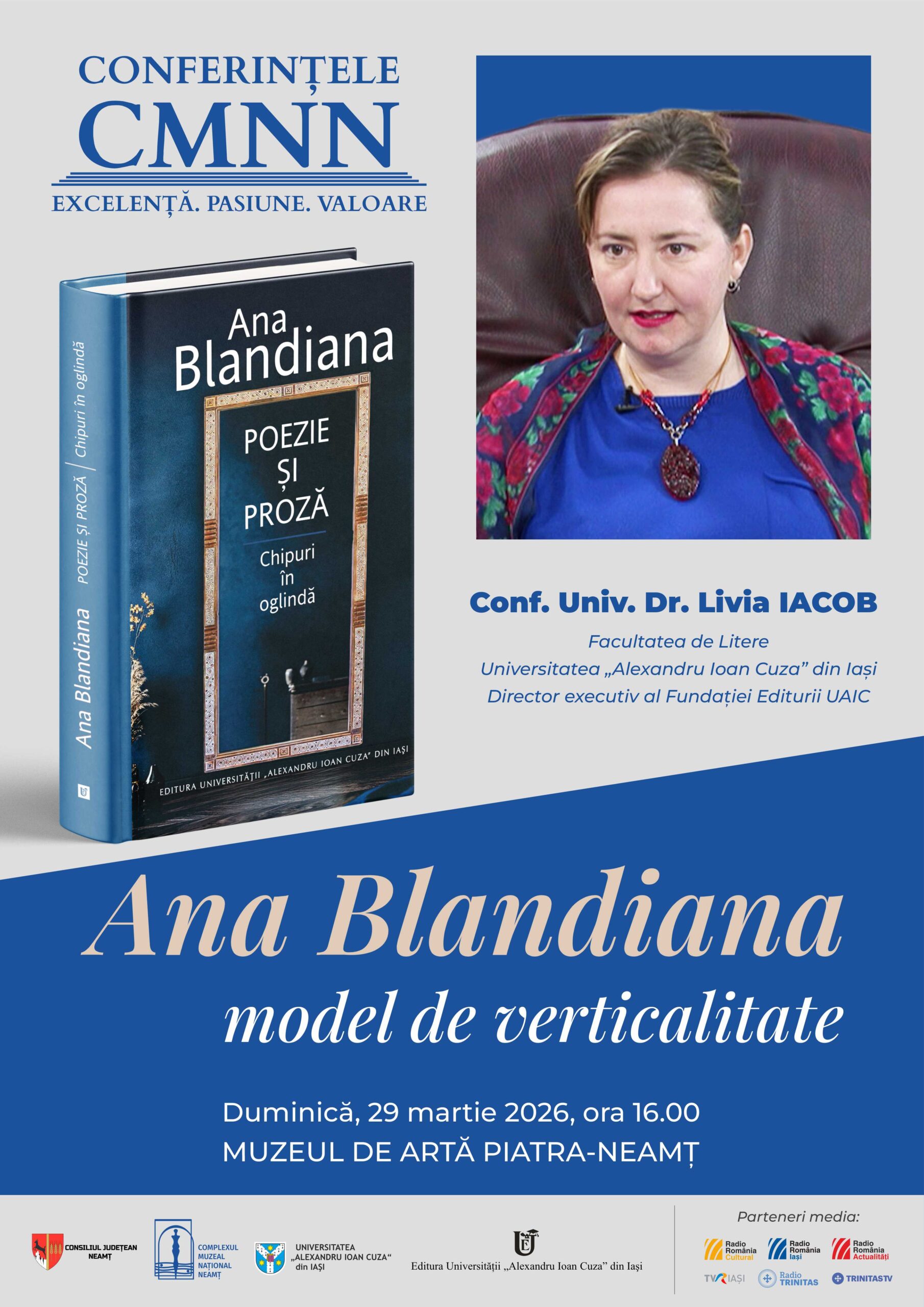 Ana Blandiana, tema conferinței de la Muzeul de Artă Piatra-Neamț
