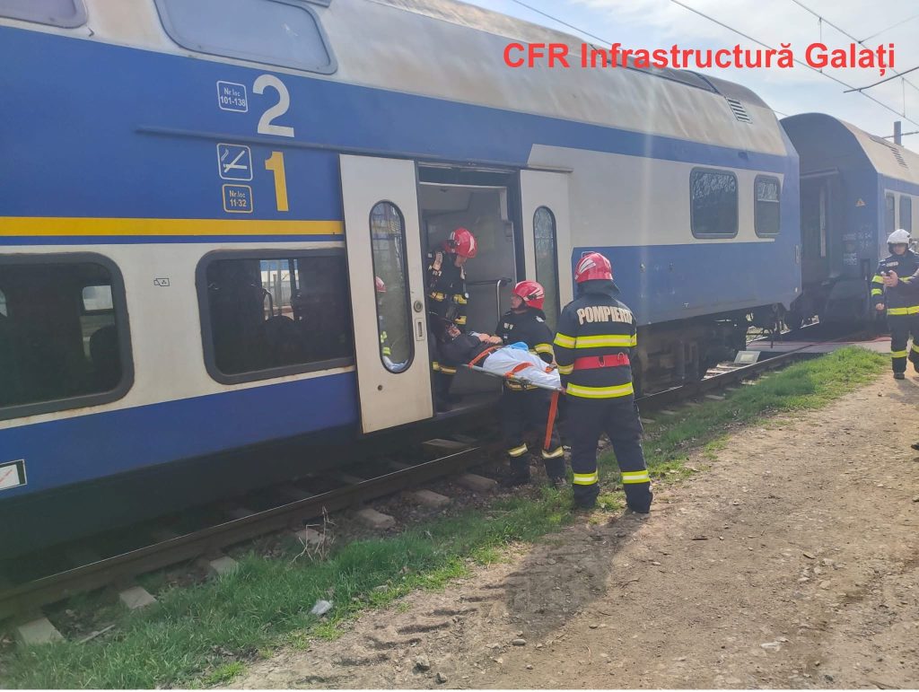 Exercițiu de intervenție la CF Galați pentru accident feroviar