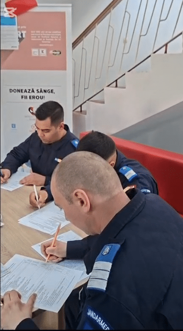 Jandarmii Tulcea, aliați în campania de donare de sânge