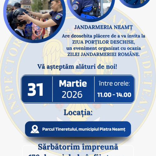 Activități speciale de Ziua Jandarmeriei în Parcul Tineretului din Piatra-Neamț