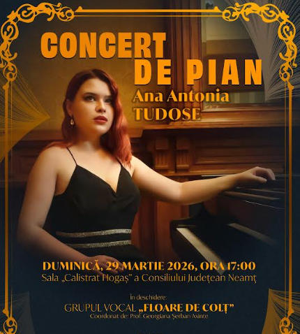 Recital de pian cu Ana Antonia Tudose la Consiliul Județean Neamț