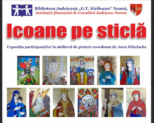 Expoziția de icoane pe sticlă se deschide la Biblioteca Județeană Neamț