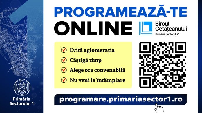 Primăria Sectorului 1 permite programarea online la Biroul Cetățeanului
