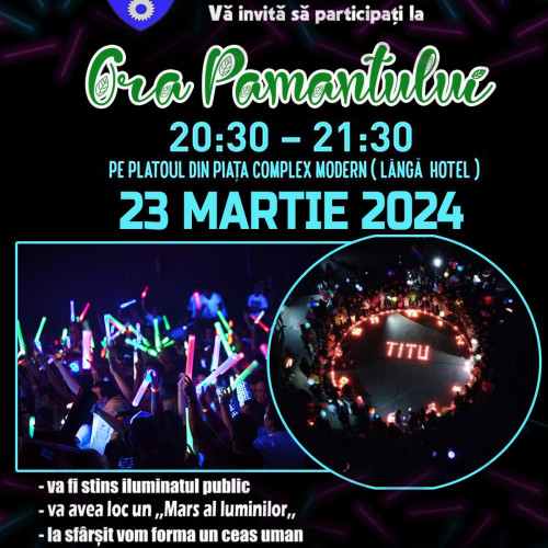 Titu, orașul care marcă Ora Pământului pe 23 martie 2024