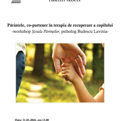 New workshop dedicat părinților copiilor cu dificultăți de dezvoltare