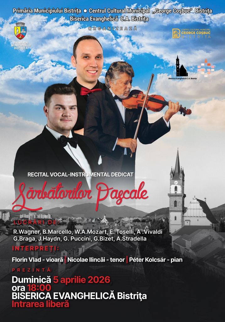 Concert gratuit cu artiști renumiți, la ora 18.00