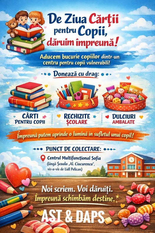 Activitate de donare dedicată Zilei Internaționale a Cărții pentru Copii la Tulcea