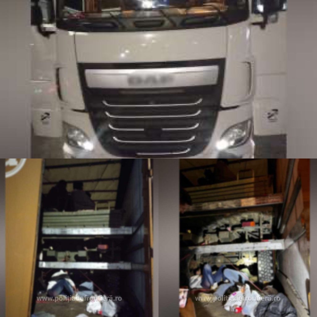 Poliția de frontieră descoperă 21 de migranți ascunși în camion