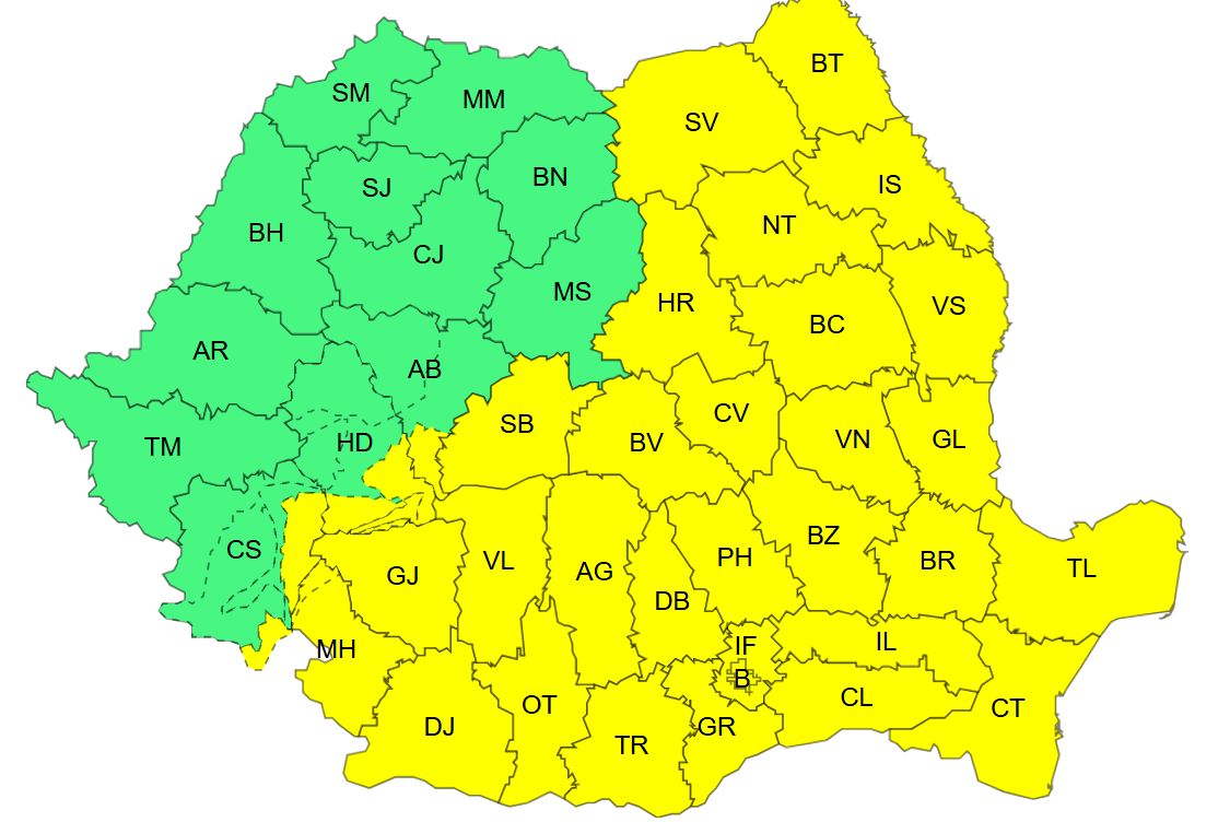 Vreme instabilă și iminența unor fenomene extreme în România