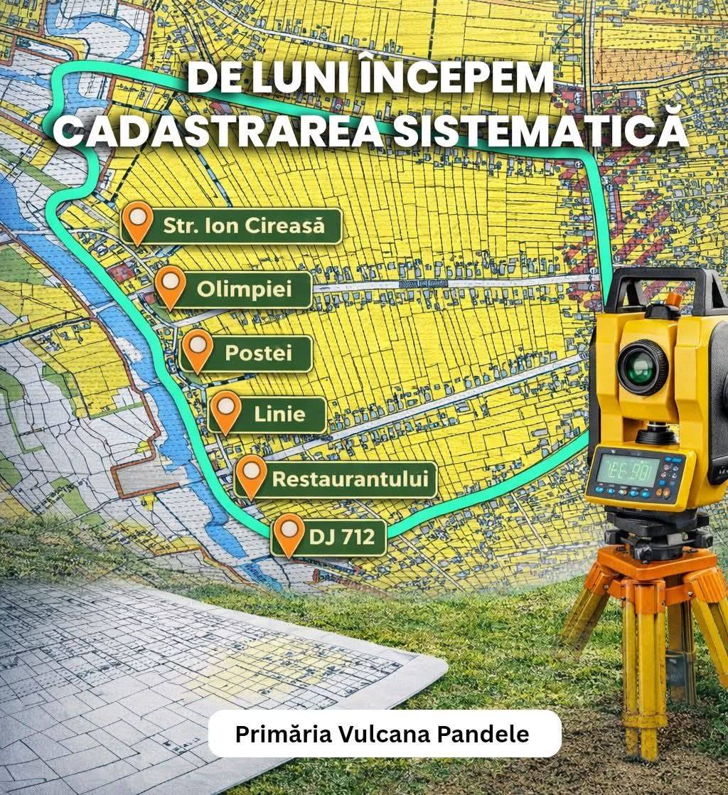 Primăria Vulcana Pandele începe cadastrarea sistematică a proprietăților