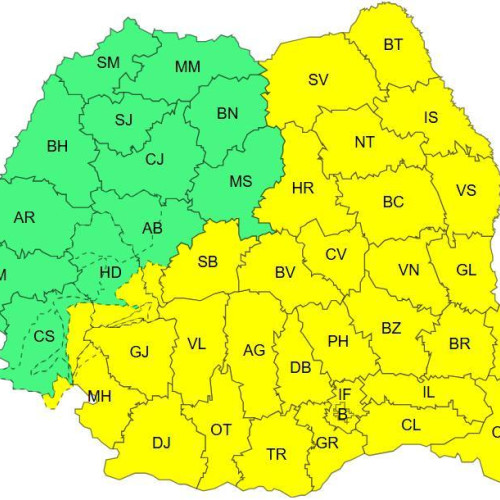 Dâmbovița sub Cod Galben de atenționare meteorologică pentru vreme instabilă