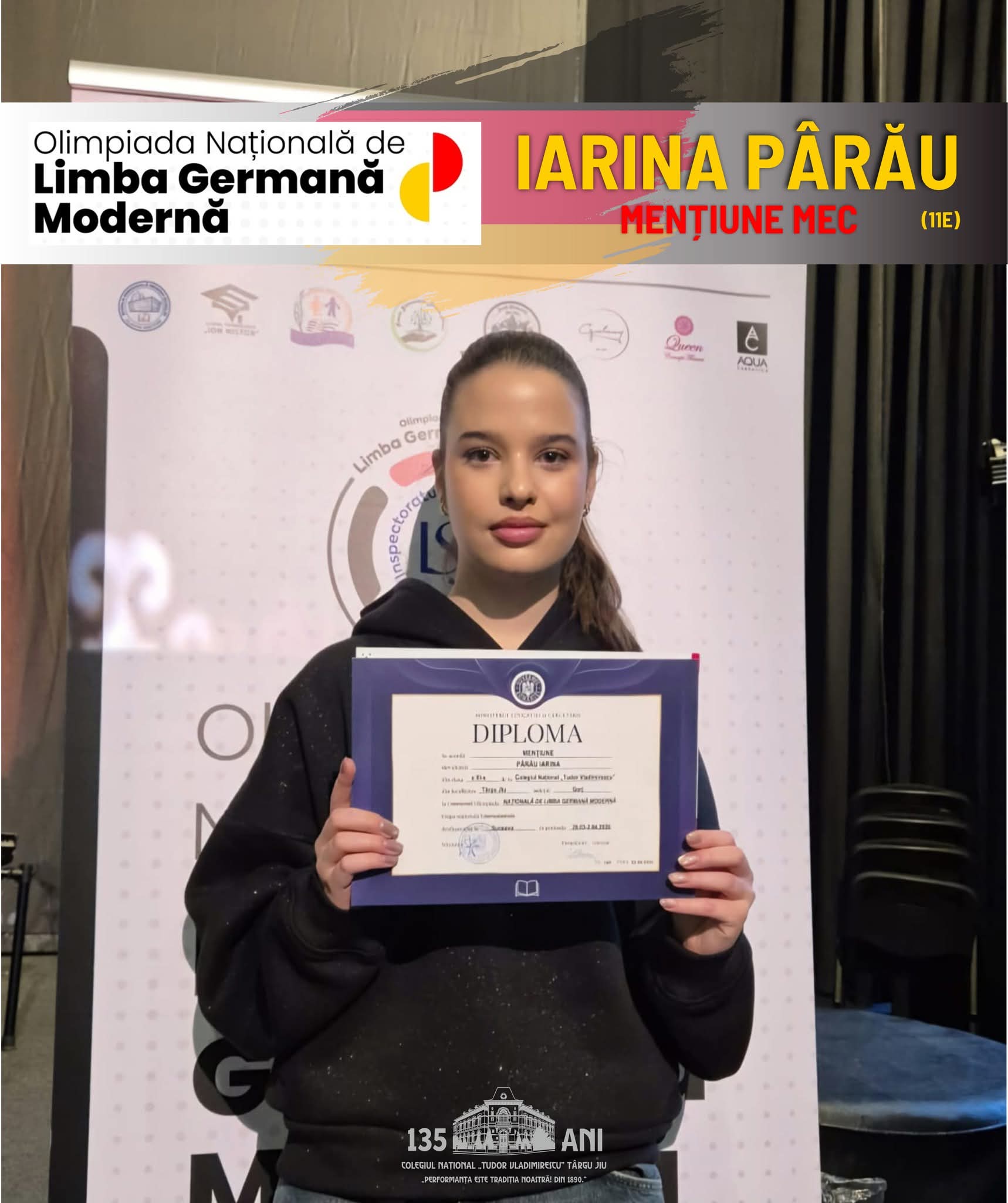 O elevă din Târgu Jiu câștigă Mențiunea Ministerului Educației la olimpiada națională