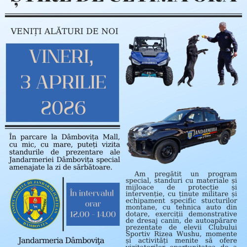 Jandarmeria Română sărbătorește 176 de ani cu un eveniment deschis la Târgoviște