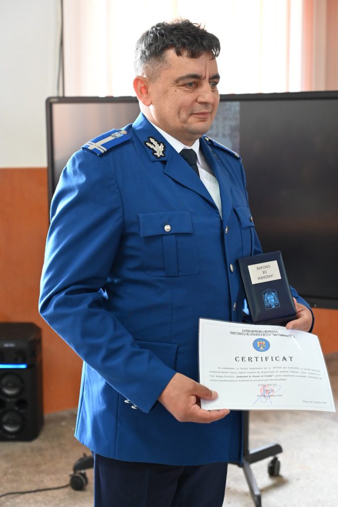 Locotenent-colonel Fotescu, onorat de Jandarmerie pentru profesionalism