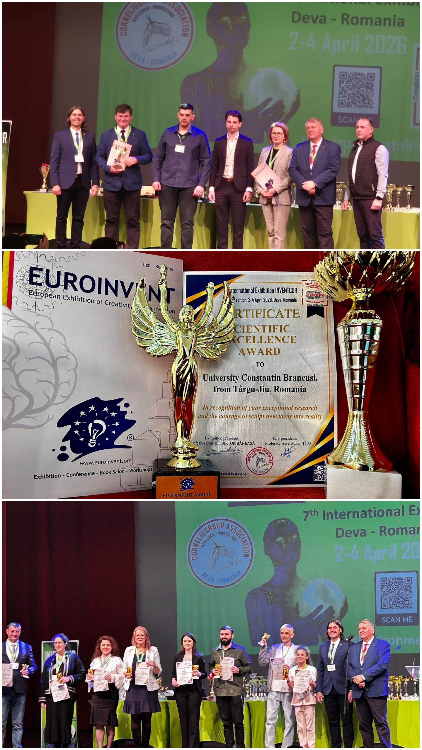 Universitatea „Constantin Brâncuși” din Târgu Jiu, premiată la INVENTCOR 2026