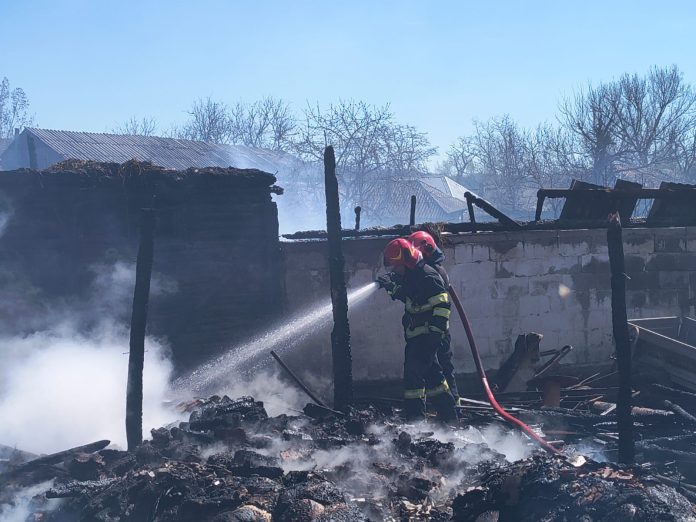 Incendiu lichidat în comuna Răcoasa, animale carbonizate