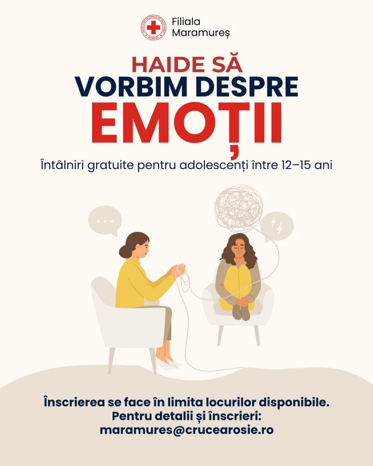 Crucea Roșie Maramureș sprijină adolescenții cu întâlniri gratuite de grup