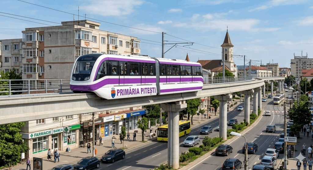 Proiect inedit de monorail suspendat propus pentru Pitești