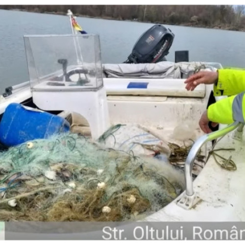 Acțiuni împotriva braconajului piscicol: 6 km de plase ilegale confiscate