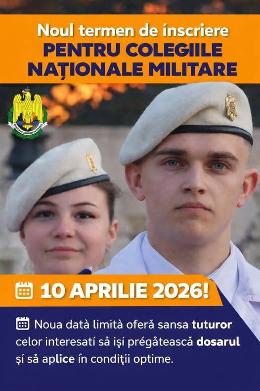 Termenul de înscriere la colegiile militare s-a prelungit până pe 10 aprilie