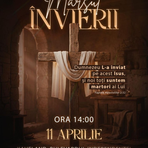 Marșul Învierii se desfășoară pe 11 aprilie în Bistrița