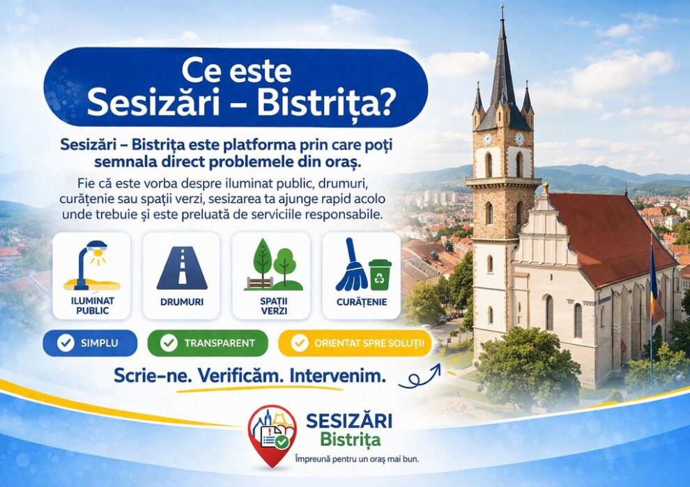Primăria Bistrița facilitează raportarea problemelor printr-un nou sistem