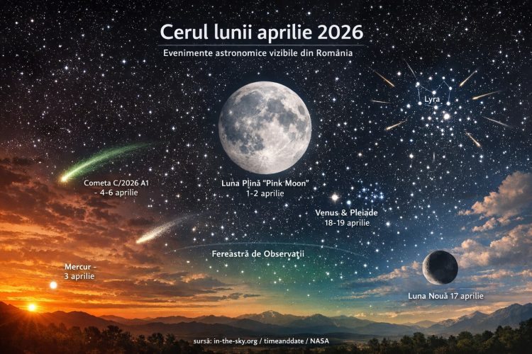 Aprilie 2026: Evenimente astrale spectaculoase la Planetariul Baia Mare