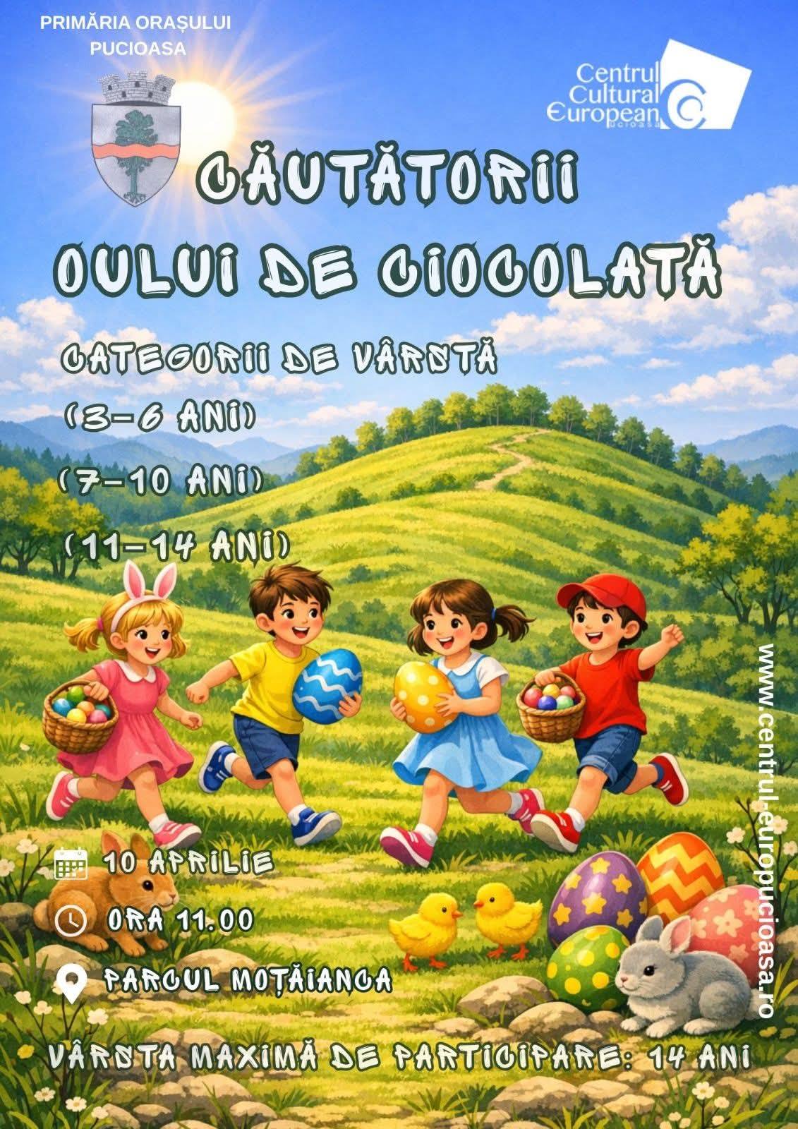Vânătoare de ouă de ciocolată la Pucioasa, un eveniment dedicat copiilor