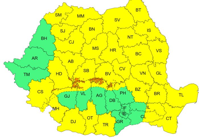 Avertizare meteorologică: Vânt puternic și zăpadă în următoarele zile