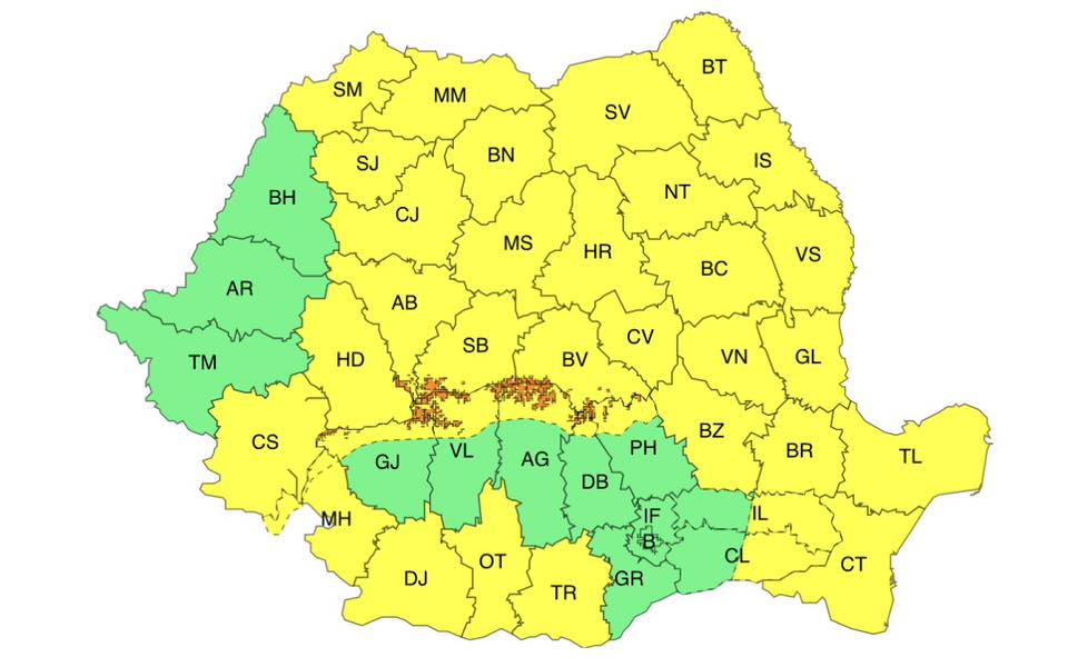 Avertizări meteo severe pentru perioada 8-10 aprilie în România