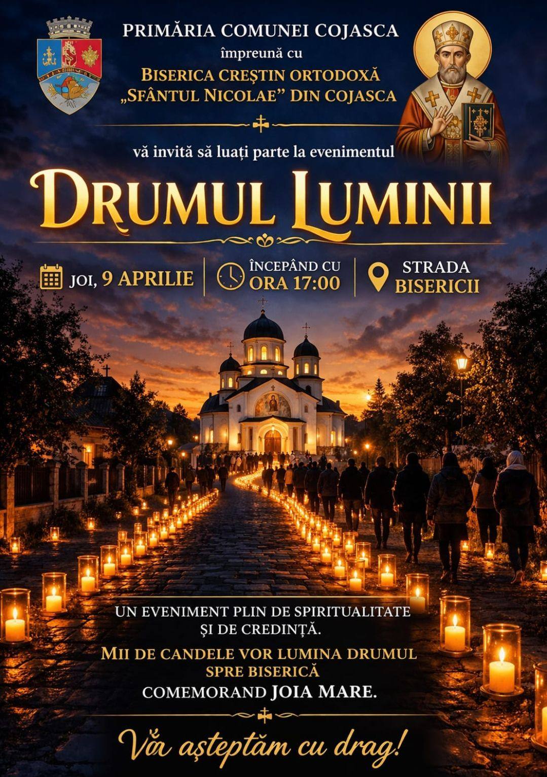 Eveniment spiritual dedicat comunității la Cojasca, pe 9 aprilie