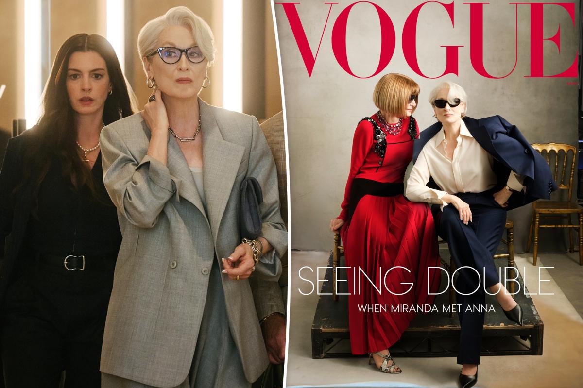 Anna Wintour glumește pe seama sa pe coperta Vogue alături de Meryl Streep