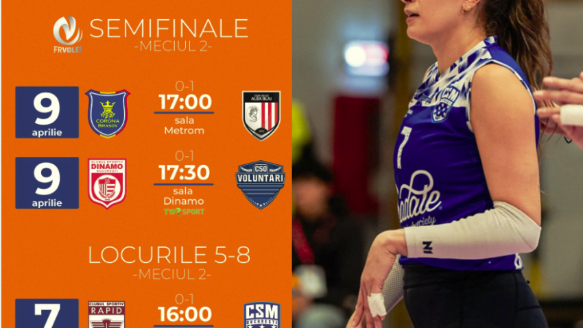 Semifinalele Diviziei A1 de volei feminin debutează cu meciuri decisive