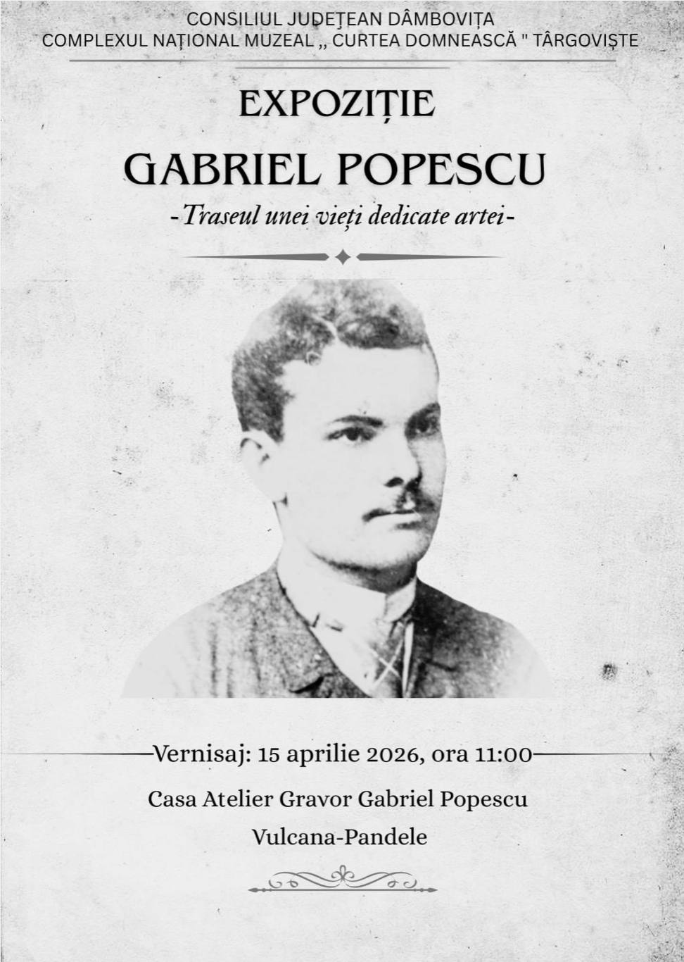 Expoziție dedicată lui Gabriel Popescu la Casa-Atelier din Gura Vulcanei