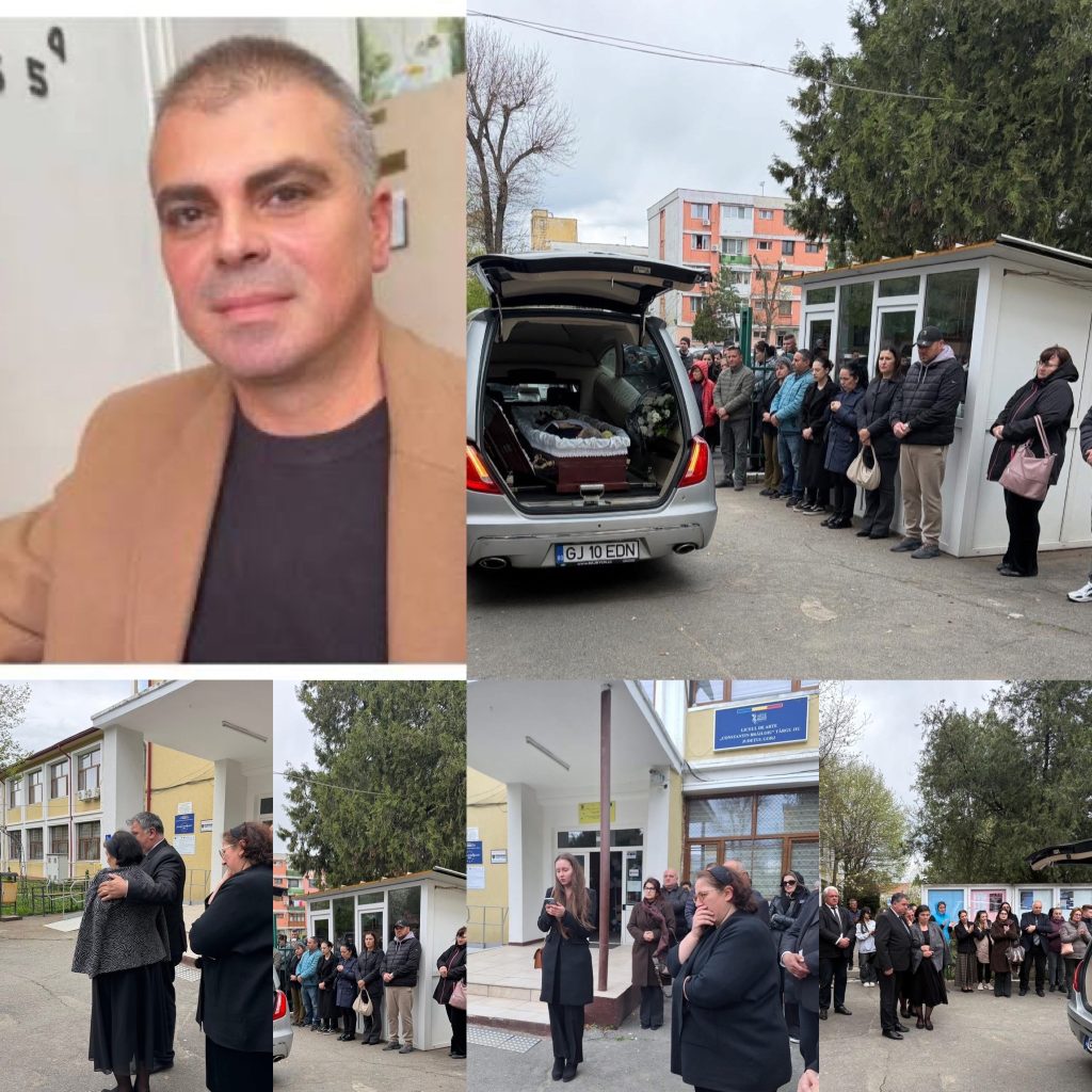 Emoții profunde la înmormântarea profesorului Ovidiu Vezure din Târgu Jiu