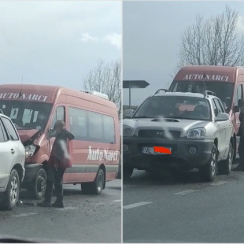 Accident grav pe DN 64 în Vâlcea, între un autoturism și un microbuz