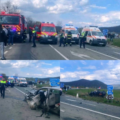 Accident grav pe DN 66, un bărbat a rămas încarcerat