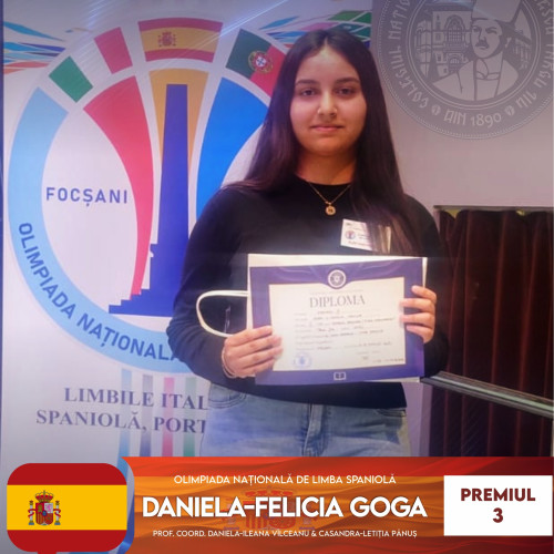 O elevă de la CNTV câștigă premiul III la Olimpiada Națională de Limba Spaniolă