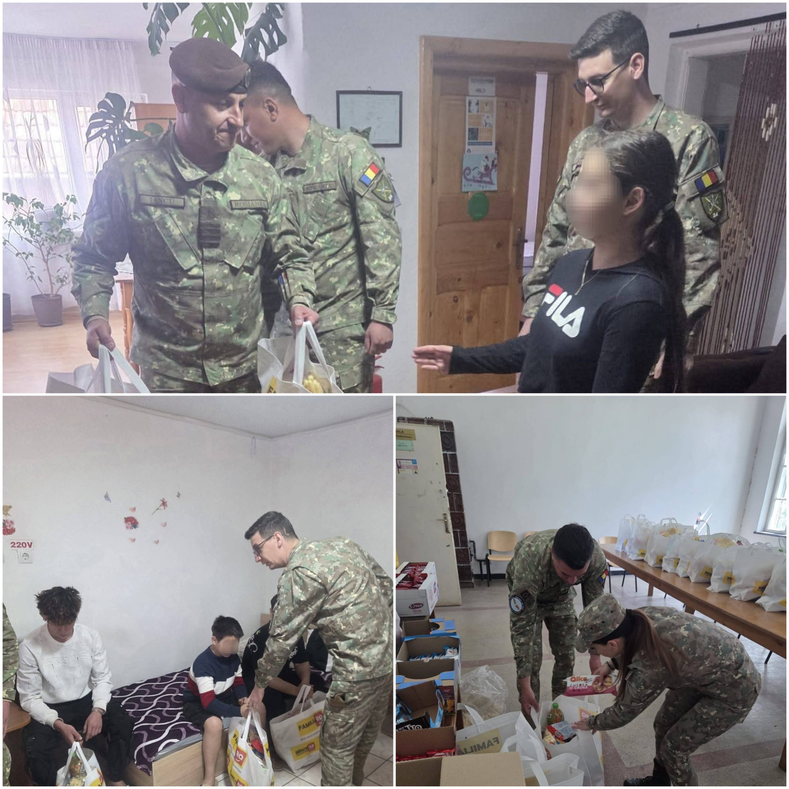Militarii din Târgu Jiu aduc bucurie copiilor din centrul de plasament