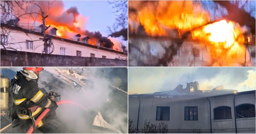 Incendiu devastator la Mănăstirea Bistrița în dimineața de Paște